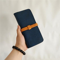 [On Sale] Handmade Vintage Mens Leather Long Wallet Cool Long Wallet for Men