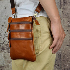 Leather Belt Pouch Mens Small Cases Waist Bag Hip Pack Belt Bag Fanny Pack Bumbag for Men - imessengerbags