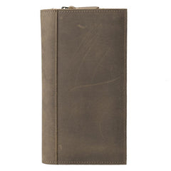 Handmade Leather Mens Clutch Wallet Cool Leather Wallet Long Phone Wallets for Men - imessengerbags