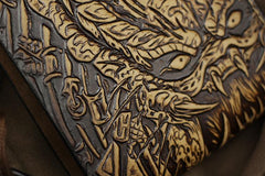 Handmade Leather Tooled Predator Mens billfold Wallet Cool Leather Wallet Slim Wallet for Men - imessengerbags