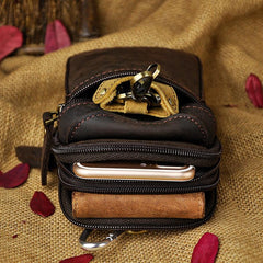 Leather Belt Pouch Mens Small Cases Waist Bag Hip Pack Belt Bag Fanny Pack Bumbag for Men - imessengerbags