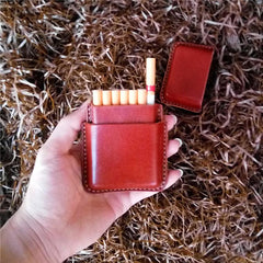 Leather Mens 14pcs Cigarette Holder Case Cool Custom Cigarette Case for Men - imessengerbags