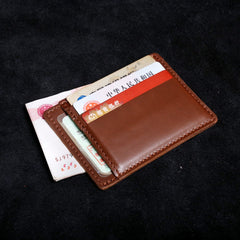 Genuine Leather Mens Cool Slim Front Pocket Wallet Leather Wallet Men Small Wallets  for Men - imessengerbags