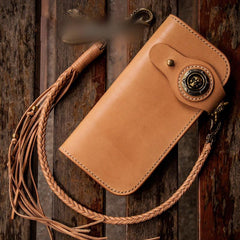 Handmade Leather Mens Chain Biker Wallet Cool Leather Wallet With Chain Wallets for Men - imessengerbags