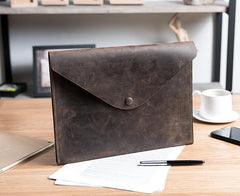 Handmade Leather Mens Clutch Cool Slim Wallet Envelope Clutch Wristlet Wallet for Men - imessengerbags