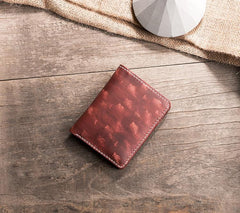 Handmade Leather Mens Cool Slim Leather Wallet Men Small Wallets Bifold for Men - imessengerbags
