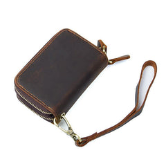 Handmade Leather Mens Cool Key Wallet Car Key Holder Case Slim Card Coin Wallet for Men - imessengerbags
