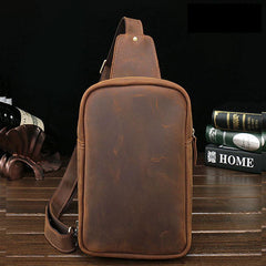 Cool Leather Mens Sling Shoulder Bag Sling Bags Chest Bag Sling Backpack for men