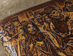 Handmade Leather Tooled TheWalkingDead Mens billfold Wallet Cool Leather Wallet Slim Wallet for Men - imessengerbags