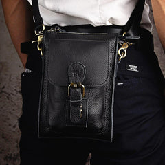 Leather Belt Pouch Mens Small Cases Waist Bag Hip Pack Belt Bag Fanny Pack Bumbag for Men - imessengerbags
