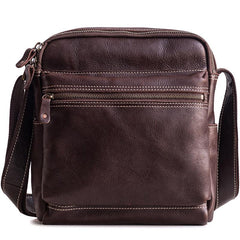 Genuine Leather Mens Cool Messenger Bag Square Bag Chest Bag Bike Bag Cycling Bag for men - imessengerbags