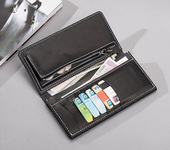 Handmade Leather Mens Clutch Wallet Cool Leather Wallet Long Phone Wallets for Men - imessengerbags