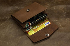 Handmade Leather Mens Cool Short Wallet Card Holder Small Card Slim Wallets for Men
