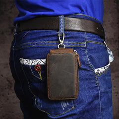 Handmade Leather Mens Cool Key Wallet Car Key Holder Case Card Wallet for Men - imessengerbags