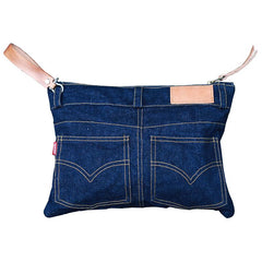Cool Blue Jean Mens Clutch Bag Wristlet Bag Wallet Zipper Clutch Wallet For Men
