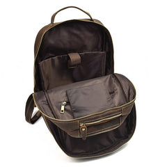 Genuine Leather Mens Cool Backpack Sling Bag Large Black Travel Bag Hiking Bag for men - imessengerbags