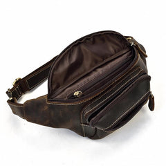 Vintage Leather Fanny Pack Mens Waist Bag Hip Pack Belt Bag for Men