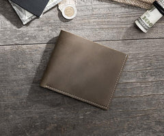 Handmade Leather Mens Cool Slim Leather Wallet Men Small Wallets Bifold for Men - imessengerbags