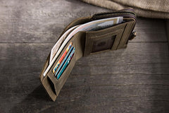 Handmade Leather Mens Cool Slim Leather Wallet Men Small Wallets Bifold for Men - imessengerbags