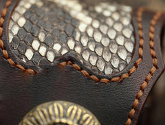 Vintage Leather Mens Skull Cool Cigarette Holder Case with lighter Holder for Men - imessengerbags