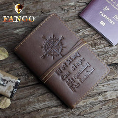 Handmade Leather Mens Cool Short Wallet Passport Card Holder Small Card Slim Wallets for Men - imessengerbags