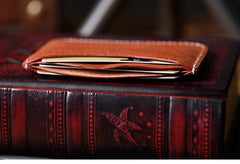 Handmade Mens Cool billfold Leather Wallet Men Small Card Slim Wallets Bifold for Men - imessengerbags