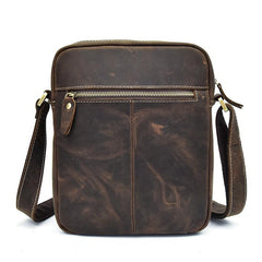 Handmade Leather Mens Cool Small Messenger Bag iPad Bag Chest Bag Bike Bag Cycling Bag for men