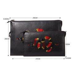 Handmade Leather Mens Cool Long Leather Wallet Zipper Clutch Wristlet Wallet for Men