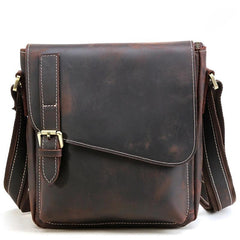 Cool Leather Men Vintage Coffee Messenger Bag Shoulder Bags for Men