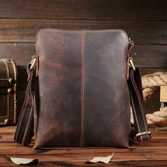 Handmade Leather Mens Cool Small Messenger Bag iPad Bag Chest Bag Bike Bag Cycling Bag for men - imessengerbags