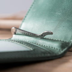 Handmade Leather Mens Cool billfold Wallet Card Holder Small Card Slim Wallets for Men - imessengerbags
