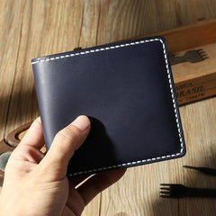 Handmade Coffee Leather Billfold Wallet Personalized Mens Contrast Color Wallets for Men