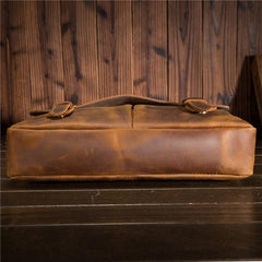 Cool Leather Mens Briefcase Business Briefcase Vintage Shoulder Bag HandBags for men