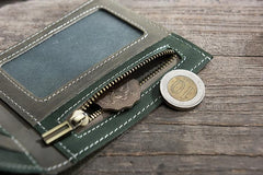 Handmade Leather Mens Cool Slim Leather Wallet Men Small Wallets Bifold for Men - imessengerbags