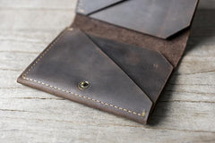 Handmade Leather Mens Cool Slim Leather Wallet Men Small Wallets Bifold for Men - imessengerbags