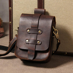 Leather Belt Pouch Mens Small Cases Waist Bag Hip Pack Belt Bag Fanny Pack Bumbag for Men - imessengerbags