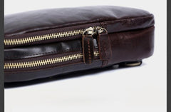 Handmade Leather Mens Cool Chest Bag Sling Bag Crossbody Bag Travel Bag Hiking Bag for men - imessengerbags