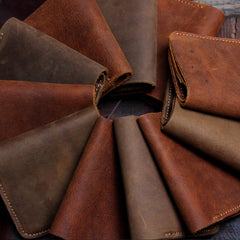 Handmade Leather Mens Cool Slim Leather Wallet Men Small Wallets Bifold for Men - imessengerbags