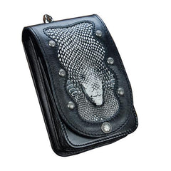 Cool Leather Mens Snake Biker Belt Pouch Waist Bag Drop Leg Bag for Men - imessengerbags