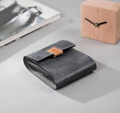 Handmade Leather Mens Cool Slim Leather Wallet Men Small Wallets Trifold for Men - imessengerbags