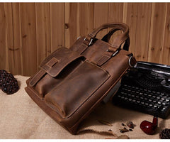 Handmade Leather Mens Cool Messenger Bag Work Bag Satchel Bag Briefcase Bag for men - imessengerbags