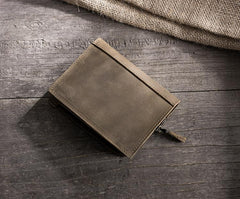 Handmade Leather Mens Cool Slim Leather Wallet Men Small Wallets Bifold for Men - imessengerbags