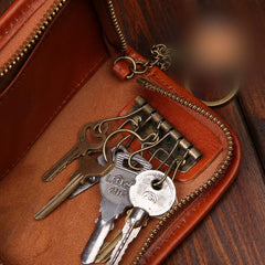 Genuine Leather Mens Cool Key Wallet Car Key Holder Car Key Case for Camel Men - imessengerbags