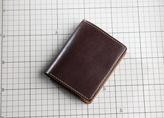 Handmade Leather Mens Cool Slim Leather Wallet Men Small Wallets Bifold for Men - imessengerbags