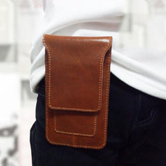 Cool Slim Mens Leather Cell Phone Holsters Belt Pouch Waist Bag for Men