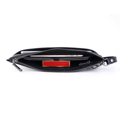 Handmade Leather Mens Urban Cohort Clutch Cool Slim Wallet Zipper Clutch Wristlet Wallet for Men