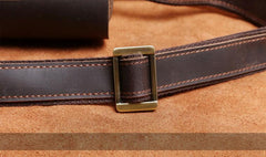 Handmade Leather Mens Cool Messenger Bag Square Bag Chest Bag Bike Bag Cycling Bag for men