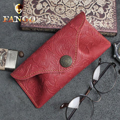 Handmade Leather Floral Sunglass Case Mens Women Cool Glasses Box Glasses Case Glasses Holder for Men