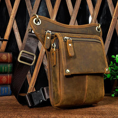 Leather Belt Pouch Mens Cases Waist Bag Hip Pack Belt Bag Fanny Pack Bumbag for Men