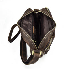 Handmade Leather Mens Cool Small Messenger Bag iPad Bag Chest Bag Bike Bag Cycling Bag for men